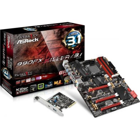 TARJETA MADRE ASROCK 990FX KILLER/3.1 DDR3 USB3.1 SOC AM3+ SLI M2