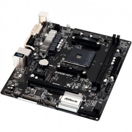 TARJETA MADRE ASROCK B450M-HDV4.0 DDR4 DVI-D, D-SUB,HDMI 6USB 3.1AM4