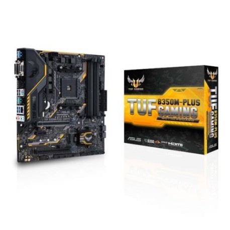 MOTHERBOARD ASUS TUF B350M-PLUS GAMING SOCKET AM4 CHIPSET B350 4xDIMM DDR4 2666 MAX 64GB 1 x D-Sub + 1 x DVI + 1 x HDMI MicroAT