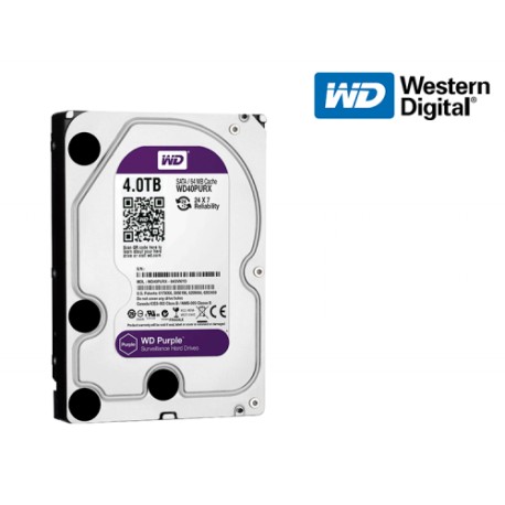 DISCO DURO INTERNO WESTERN DIGITAL 4TB 3.5 WD40PURX 64MB SATA6.0Gb/s 5400RPM PURPLE