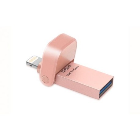 MEMORIA ADATA OTG AI920, USB 3.1-LIGHTNING, 128GB, ORO ROSA(AAI920-128