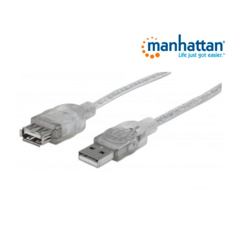 CABLE MANHATTAN USB V2.0 EXT. 4.5M PLATA 340502