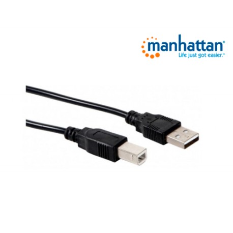 CABLE MANHATTAN USB V2.0 A-B 1.8M NEGRO 333368