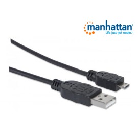 CABLE MANHATTAN USB A MACHO - MICRO B MACHO 0.5M NEGRO 325677