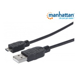 CABLE MANHATTAN USB A MACHO - MICRO B MACHO 1.8M NEGRO 307178