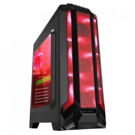 GABINETE EAGLE WARRIOR GAMING ROBOTQ ROJO CGROBOTQ001EGW PANEL ACRILIC