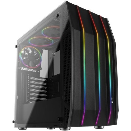 GABINETE AEROCOOL KLAW ,ATX, BLK, RGB, CRIST TEMPLADO